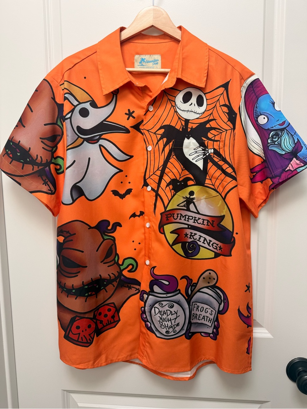 Nightmare Before Christmas Halloween Hawaiian Shirt Size L
